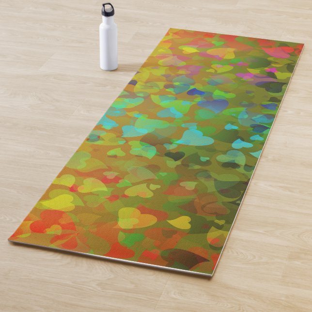 Fallende Herzen Orange Yogamatte (Beispiel)