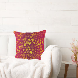 Fallende Herzen Red Gold Kissen