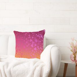 Fallende Herzen Rosa Orange Kissen