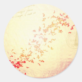 Fallende Herzen Runder Aufkleber