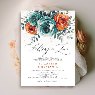 Fallende in der Liebe Aquamarin Orange Wedding Bra Einladung