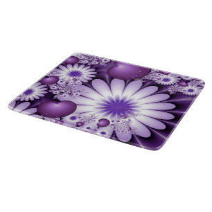 Fallende in Liebe Abstrakte Blume & Herz Fraktal Schneidebrett