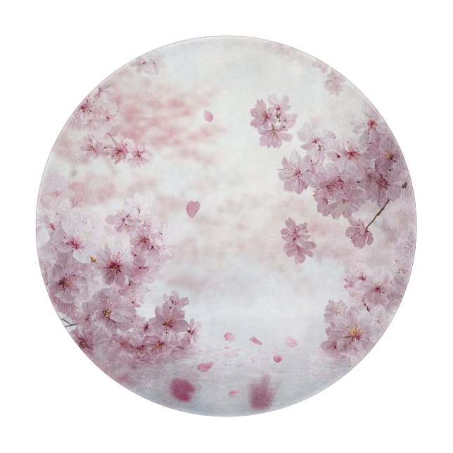 Fallende Kirschblüten Schneidebrett (Vorderseite)