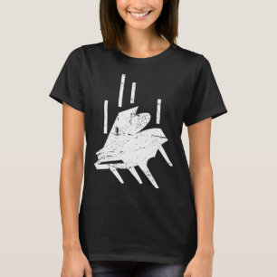 Fallende Klavierunterricht Klavierspieler und Klav T-Shirt