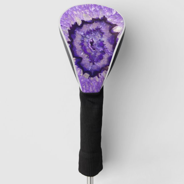 Fallende Lila Agate Geode Golf Headcover (Vorderseite)
