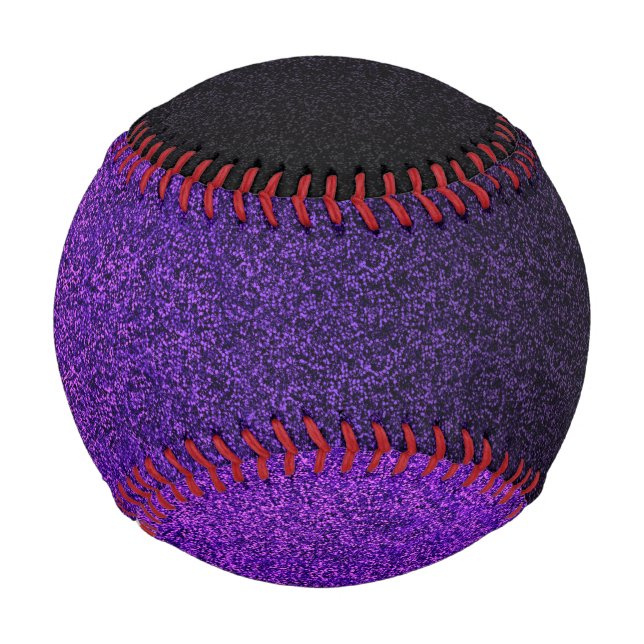 Fallende Lila und schwarze Glitzer-Gradient Baseball (Vorderseite)