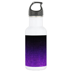 Fallende Lila und schwarze Glitzer-Gradient Edelstahlflasche