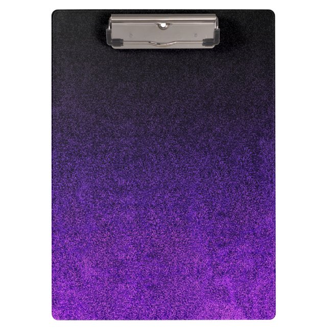 Fallende Lila und schwarze Glitzer-Gradient Klemmbrett (Vorderseite)