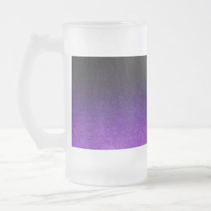 Fallende Lila und schwarze Glitzer-Gradient Mattglas Bierglas