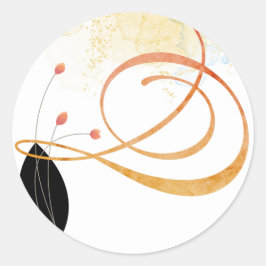 Fallende Melody Poetic Watercolor-Hochzeitsticker Runder Aufkleber