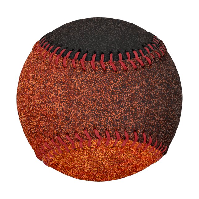 Fallende Orange- und Schwarz-Glitzer-Gradient Baseball (Vorderseite)