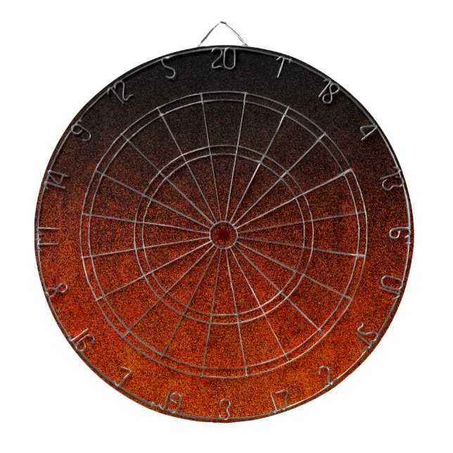 Fallende Orange- und Schwarz-Glitzer-Gradient Dartscheibe (vorne)