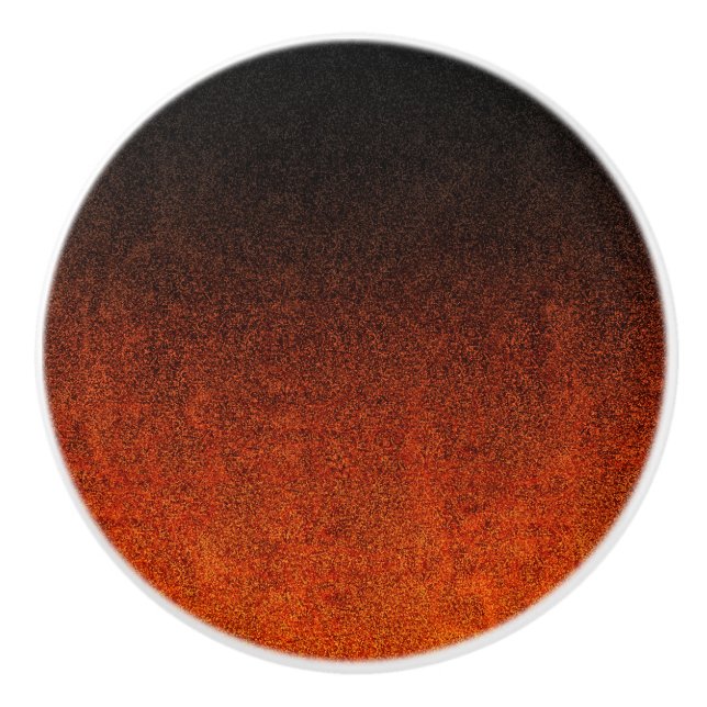 Fallende Orange- und Schwarz-Glitzer-Gradient Keramikknauf (Vorderseite)
