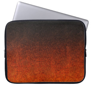 Fallende Orange- und Schwarz-Glitzer-Gradient Laptopschutzhülle