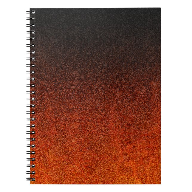 Fallende Orange- und Schwarz-Glitzer-Gradient Notizblock (Vorderseite)