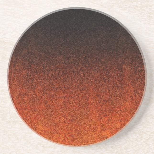 Fallende Orange- und Schwarz-Glitzer-Gradient Sandstein Untersetzer (Vorne)