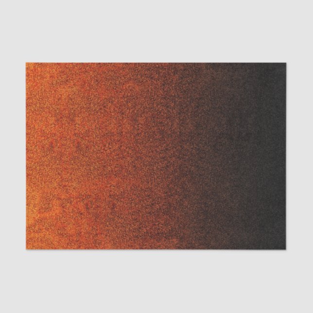 Fallende Orange- und Schwarz-Glitzer-Gradient Seidenpapier (Vorderseite)