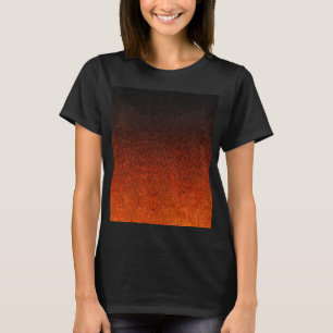 Fallende Orange- und Schwarz-Glitzer-Gradient T-Shirt