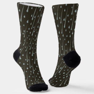 Fallende Raindrops Niedlicher Regentag Sepia Brown Socken