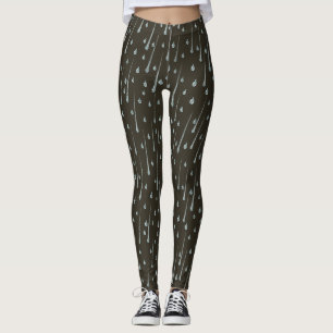 Fallende Regentropfen Süßer Regentag Sepia Braun Leggings