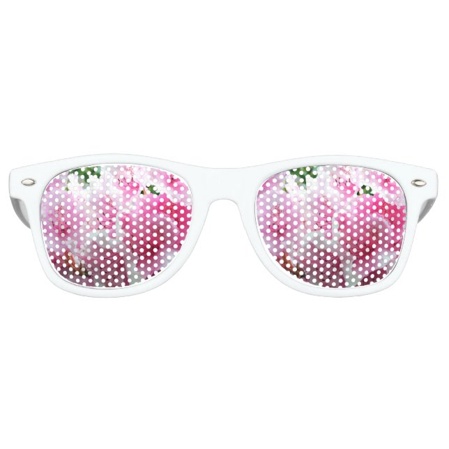 Fallende rosa Blumenblüten Partybrille (Vorderseite)