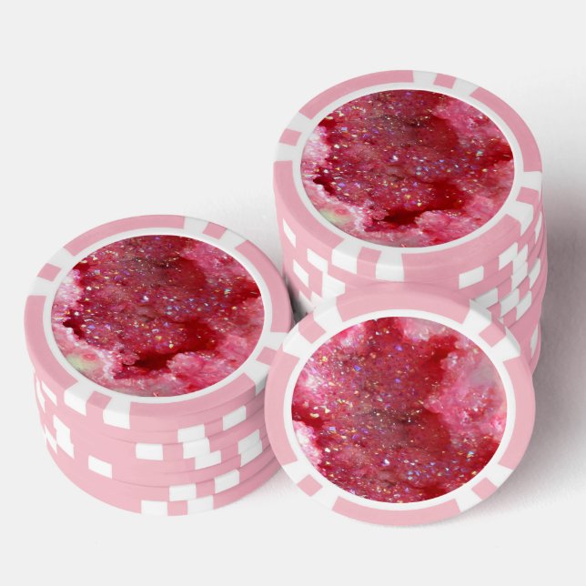 Fallende rosa Feen-Kristalle Pokerchips (Stapel)