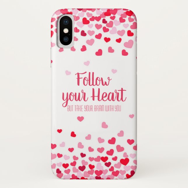 Fallende rosa und weiße Herzen iPhone X Fall Case-Mate iPhone Hülle (Rückseite)