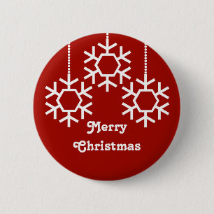 Fallende Schneeflocken-Taste, dunkelrot Button