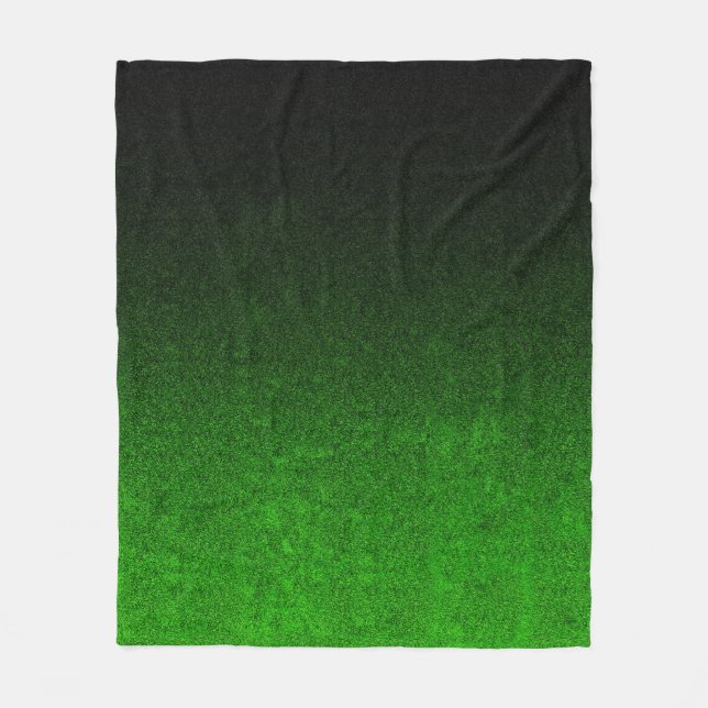 Fallende Schwarz/Grün-Glitzer-Gradient Fleecedecke (Vorderseite)