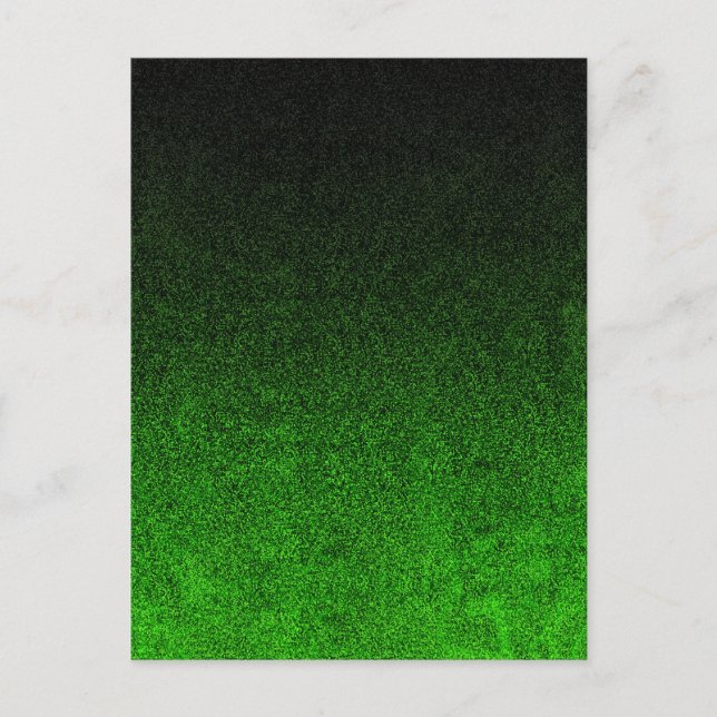 Fallende Schwarz/Grün-Glitzer-Gradient Postkarte (Vorderseite)