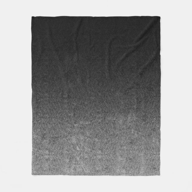 Fallende Silber- und Schwarz-Glitzer-Gradient Fleecedecke (Vorderseite)