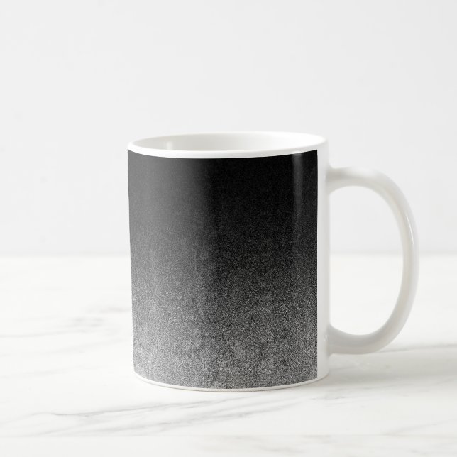 Fallende Silber- und Schwarz-Glitzer-Gradient Kaffeetasse (Rechts)