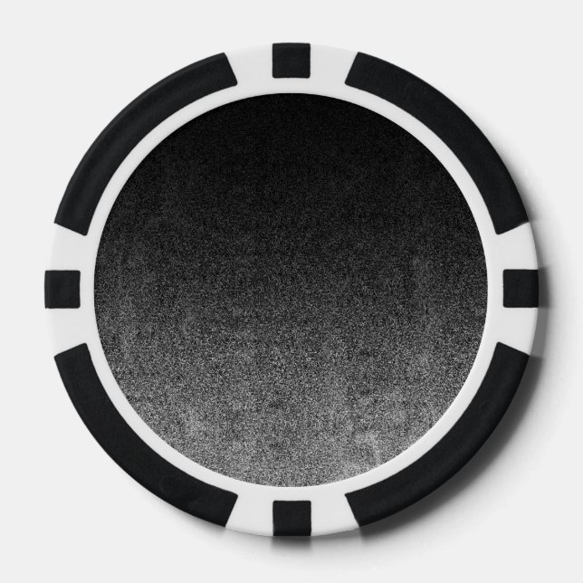 Fallende Silber- und Schwarz-Glitzer-Gradient Pokerchips (Vorderseite)
