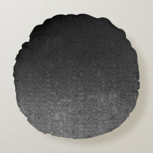 Fallende Silber- und Schwarz-Glitzer-Gradient Rundes Kissen