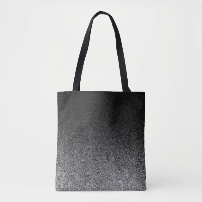 Fallende Silber- und Schwarz-Glitzer-Gradient Tasche (Vorderseite)