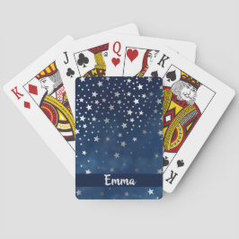 Fallende Silberstars Celestial Personalisiert Spielkarten