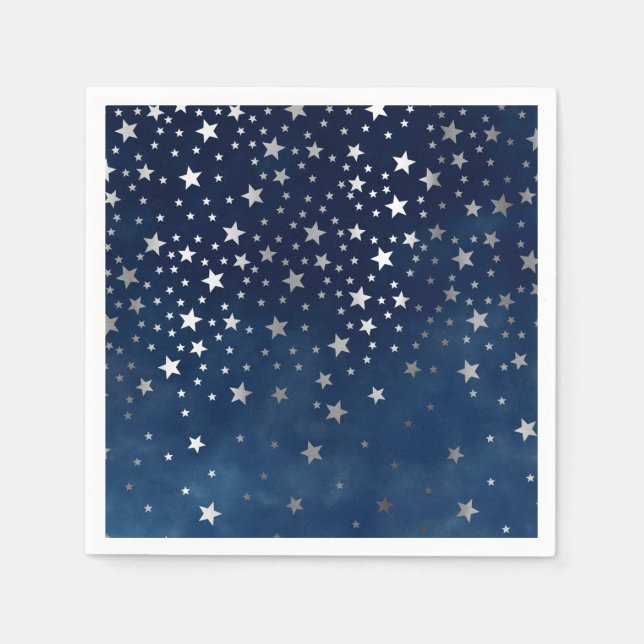 Fallende Silberstars Celestial Serviette (Vorderseite)