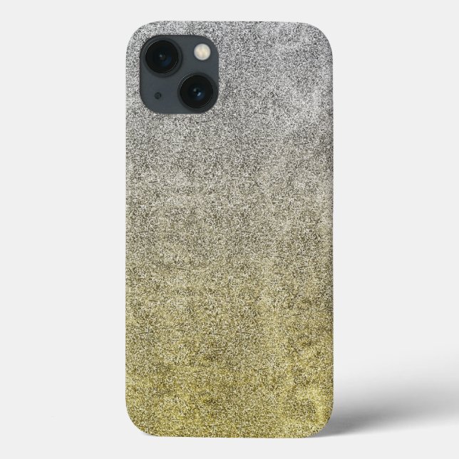Fallende Silver & Gold Glitzer Gradient Case-Mate iPhone Hülle (Rückseite)