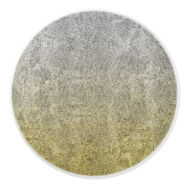 Fallende Silver & Gold Glitzer Gradient Keramikknauf (Vorderseite)