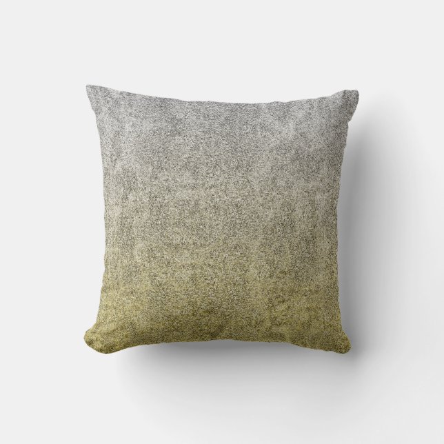 Fallende Silver & Gold Glitzer Gradient Kissen (Vorderseite)