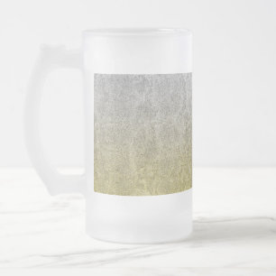 Fallende Silver & Gold Glitzer Gradient Mattglas Bierglas