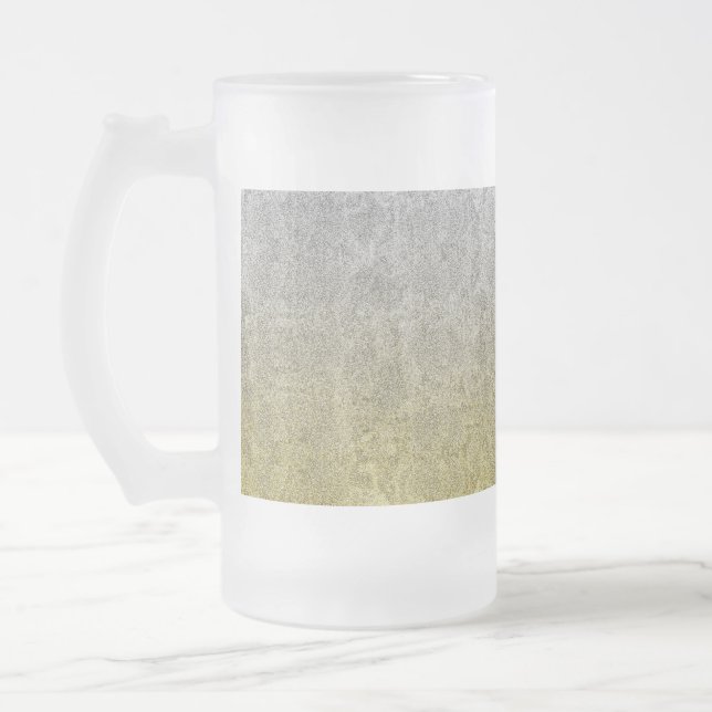 Fallende Silver & Gold Glitzer Gradient Mattglas Bierglas (Links)