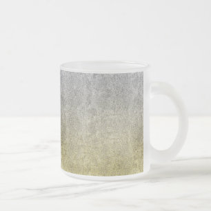 Fallende Silver & Gold Glitzer Gradient Mattglastasse