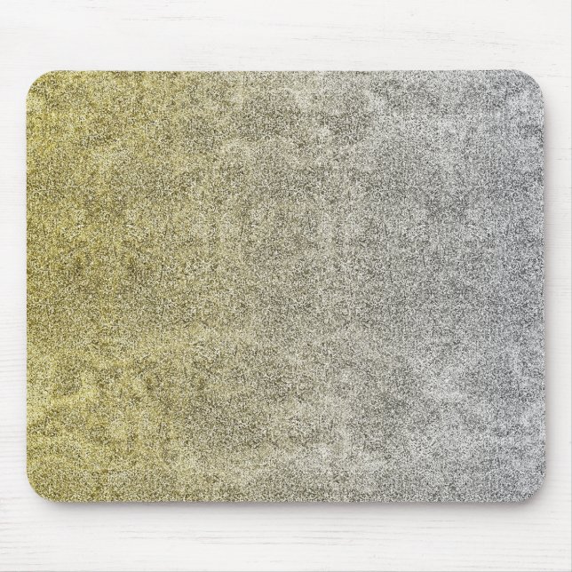 Fallende Silver & Gold Glitzer Gradient Mousepad (Vorne)