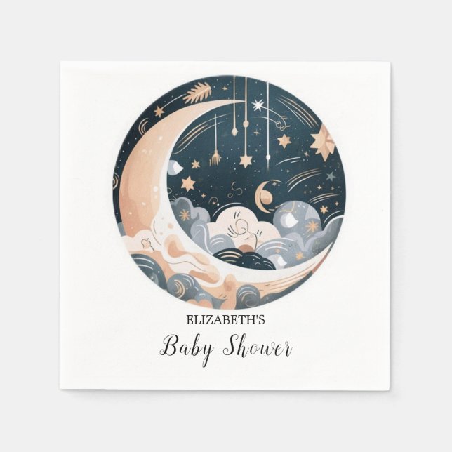 Fallende Sterne Nebula Stars Babydusche Serviette (Vorderseite)