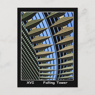 Fallende Turm-Tarot-Karte Postkarte