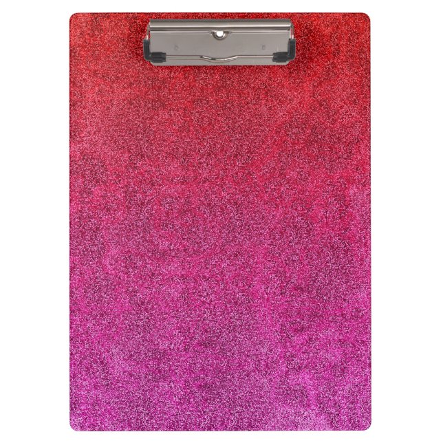 Fallende Valentine Glitzer Gradient Klemmbrett (Vorderseite)