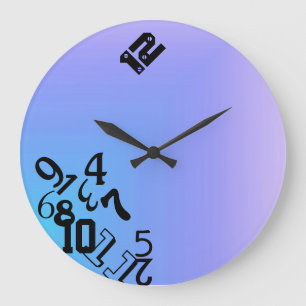 Fallende Zahlen Große Wanduhr