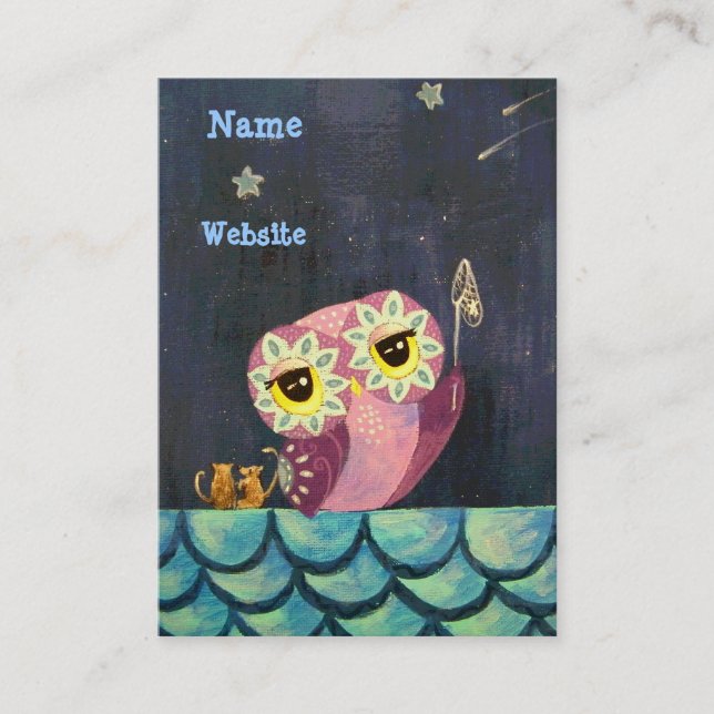 Fallender Stern des Eulen-Kunst-Fang-A Visitenkarte (Vorderseite)