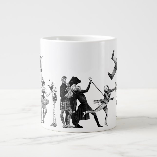 Fallender Zirkus Jumbo-Tasse (Vorderseite)